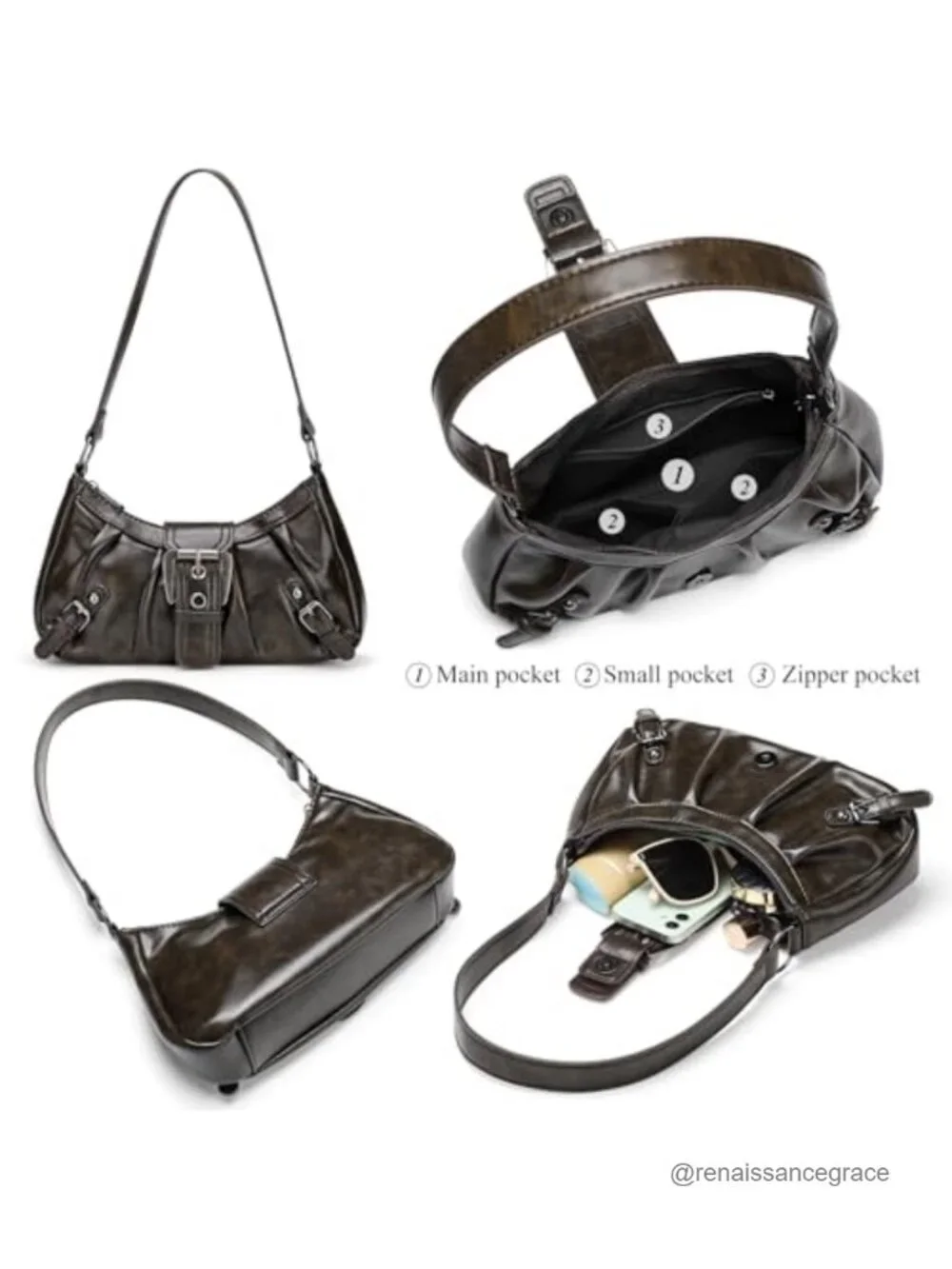 Faux Leather Shoulder Bag Women Hobo Purse Large Tote Top Handle